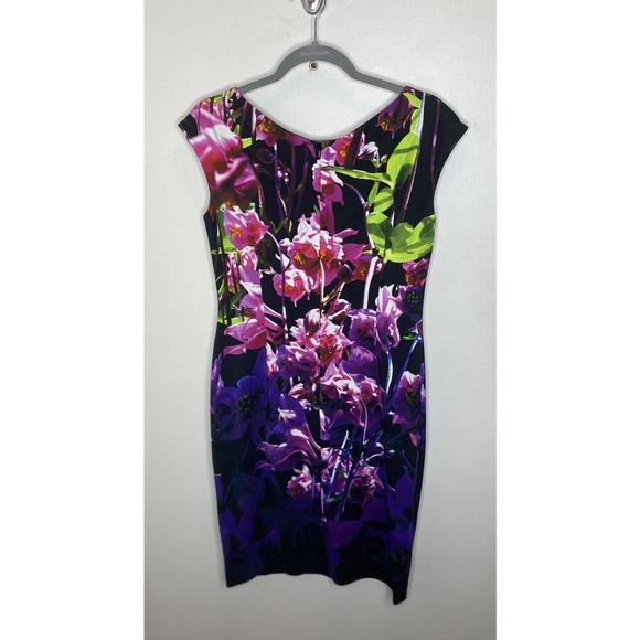 ESCADA Floral Botanical Print Cap-Sleeve Sheath Dress size 38 US Medium - Picture 3 of 7